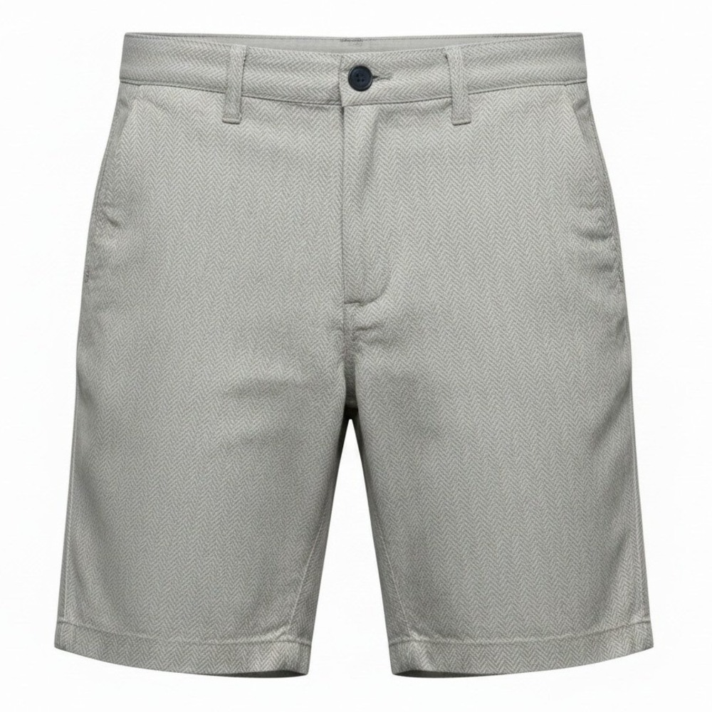 Michael Kors Chino Shorts Mens 32 Tan Micro Herringbone Flat Front MK Logo
